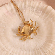 Crab Pendant Necklace 18K Gold Plated Stainless Steel Jewelry Christmas Gift Ideas 2024