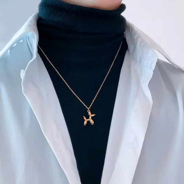 Fashion Jewelry Trendy 18K Gold Plated Stainless Steel Dog Chains Necklace for Women Mom Gifts