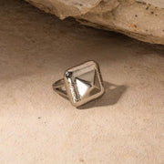 Stainless Steel Silver PVD Plated Geometric Fashion Jewelry Rivet Finger Ring Minimalist Jewelry