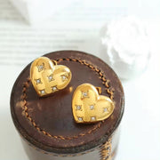 Fashion Jewelry Luxury Cubic Zirconia Stainless Steel 18K Gold Plated Love Heart Stud Earrings Charm Women