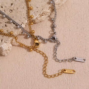 Bohemian Jewelry Beaded Tassel Necklace Gold Plated Chain Necklace Stainless Steel Jewelry