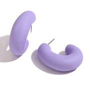 Colorful ABS Resin Spring Jewelry Enamel Hoop Earrings Stainless Steel Jewelry Gifts for Women